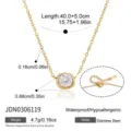Collana Con Ciondolo Solitario Zirconia Acciaio Inossidabile Oro Catena Variante Stile - Catena da Clavicola Zirconia Singola Tonda Oro (JDN0306119)