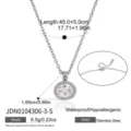 Collana in acciaio inossidabile con zircone, impermeabile e ipoallergenica per donne eleganti. - Stile Ovale (JDN0104306-3-S)