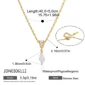 Elegante collana in acciaio inossidabile 18K con ciondolo zircone marquise, impermeabile ipo. - Collana da Clavicola Strass Marquise Oro (JDN0306112)