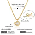 Edelstahl Zirkon Halskette 18k vergoldet wasserdichter Anhänger Schmuck Damen - Tropfen-Anhänger-Stil (JDN0306120) / Gold