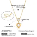 Collana in acciaio inossidabile con zirconi, doppio ciondolo placcato oro 18k gioiello. - Collana a doppio strato con zirconi triangolari oro (JDN0307064)