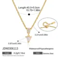 Collana Zirconia Acciaio Inossidabile Oro 18K Pendente Triangolo Elegante Gioiello - Collana con zirconi triangolari oro (JDN0306113)