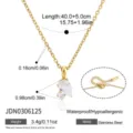 Collana in zircone acciaio titanio dorato, catena clavicola di lusso con ciondolo e misura. - Collana Oro con Zirconia a Goccia (JDN0306125)