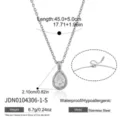 Collana con pendente in zircone cubico a goccia in acciaio inossidabile regolabile. - Stile Goccia (JDN0104306-1-S)