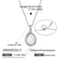 Collana con ciondolo a goccia in zircone in acciaio inossidabile, elegante gioiello da collo. - Stile Goccia (JDN0305322-S)