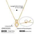 Collana con ciondolo in zircone in acciaio inossidabile dorato, variante catena 18k. - Collana da Clavicola Strass Rombo Geometrico Oro (JDN0105301)