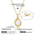 Collana con ciondolo a goccia in zirconia cubica e acciaio inossidabile dorato donna. - Collana da Clavicola Strass Goccia Oro (JDN0305322)