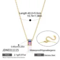 Collana in acciaio inossidabile con zirconi colorati, gioielli di catena clavicolare. - Collana Zirconia Colorata Oro (JDN0311115)