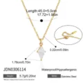 Squisita collana con ciondolo in acciaio inox 18k zircone donna moda gioielli catenina - Collana Zirconia a Rombo Oro (JDN0306114)