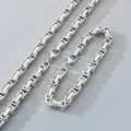 Stainless steel Byzantine chain necklace and bracelet set, classic king chain jewelry design. - 4mm / 16cm / Steel