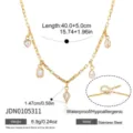 Edelstahl Gold Zirkonia Multi-Anhänger Halskette für Damen eleganter Modeschmuck - Multiform Zirkonia Anhänger Halskette (JDN0105311)