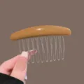 Brown Hair Comb Insert Hairpin Anti-Slip Hair Accessory for Styling Daily Updos Back - Ginger Yellow Glossy Simple