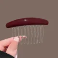 Burgundy hair insert comb side clip elegant vintage hair styling tool for women styling. - Red Glossy Simple