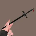 Black sword hair stick with red pendant, elegant ancient style bun pin hair accessory. - Irregular Waterdrop Sword Style / Black