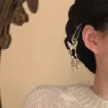 Retro rhinestone butterfly tassel hair clip for women side bangs duckbill hairpin headwear - Dieqi Yunzhi Butterfly Tassel Style / Single Piece