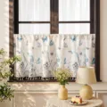American pastoral butterfly print cafe curtain short curtain half curtain for kitchen - Blue Butterfly