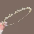 Vintage gold rhinestone floral vine headband, elegant hair hoop accessory for women. - Gold Rhinestone Simple Small Flower Headband