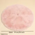 Pink plush Christmas tree skirt detail, 91cm 36 inch soft furry holiday floor decor. - Pink / 91cm