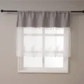 American style short curtain with grey top and white floral lace sheer bottom for room. - 150*100CM / Gray