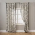 Korean style floral linen curtain with black tassel trim, elegant window drape for bedroom. - 132*160cm / Flower Vine