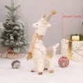 Weihnachten Plüsch Alpaka Puppe Ornament mit Schal und Mütze Heimdekoration 45cm - Mittleres Alpaka