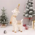 Weihnachtliche Plüsch Alpaka Puppe festliche Deko Spielzeug mit Mütze Schal 62cm - Großes Alpaka