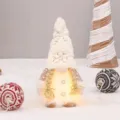 Beleuchtete Weihnachtswichtel Plüschfigur Schwedischer Santa Tischdekoration mit Licht - Leuchtender Stil - Weiblich (HX-21051B)