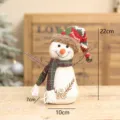 Weihnachten Stoff Schneemann Puppe Ornament, süße Feiertag Tisch Dekoration mit Schal. - 26B1217A Spitzhut-Stil / Höhe ca. 22cm