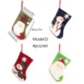 4-teiliges Set Weihnachtssocken mit süßem Weihnachtsmann und Schneemann, ideale Deko. - Set D (7,8,9,15#) / 4er-Set