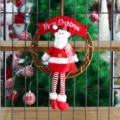 Weihnachten Hängende Dekoration Plüsch Weihnachtsmann Puppe mit Rattan Kranz Festlich - Elch-Stil