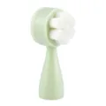 Brosse nettoyante pour le visage manuelle double face avec poils doux et silicone pores. - Vert