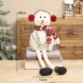 Weihnachten retro Stoff Schneemann Puppe Plueschtier festliche Dekoration mit Beinen. - 26B1218B Lange Beine Ohrenschützer-Stil / Höhe ca. 48 cm