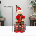 Weihnachtselfen Puppe Ornament mit einziehbarem Gesicht rot grün Kariert Feiertagsdeko - Männlicher Stil (D409590A)