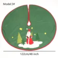 Weihnachtsbaumdecke grün 122 cm Weihnachtsmann Weihnachtsbaum Dekoration Samtmatte Modell 3# - Stil 3# (Grüner Samt Weihnachtsmann) / 122cm / 48 Zoll