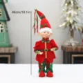Weihnachts Elfe Puppe Harlekin Figur Deko Rot Gruen Kariert Ornament Weihnachtsschmuck 46cm Neu - Männlicher Stil (D409595A)
