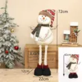 Weihnachten teleskop stoff schneemann puppe figur langbein feiertag deko ornament geschenk - Höhe ca. 72 cm