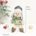 Weihnachten gruener Schneemann Puppe Plueschspielzeug Winter Feiertag Deko Ornament 28cm - Fliegermütze Ski Schneemann Stil (YH259918 B)