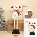 Weihnachten ausziehbarer Stoff Schneemann Puppe Vintage Festliche Heimdekoration Plüschfigur - Ca. 69 cm hoch