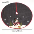 48 Zoll Christbaumdecke Kariert Weihnachtsbaum Matte Große Festliche Dekoration - Stil 2# (Schwarzes Karo Schneemann) / 122cm / 48 Zoll