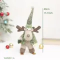 Weihnachten gruener Schneemann Plueschpuppe Dekoration 40cm festliche Tischornamente - Hoher Spitzhut Ski Rentier Stil (YH259911 A)