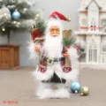 Stehender Weihnachtsmann Figur mit Skiern und Geschenktasche 30cm Weihnachtsdeko Deko. - Feiertagsdruck Stil (D-303332)