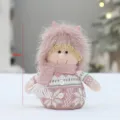 Niedliche rosa Plueschpuppe Weihnachtsfeier Tischdeko weiches Spielzeug Geschenk 19cm - Rosa Puppen-Ornament Jungen-Stil (XT54011 A) / 19cm