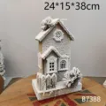 Schneebedecktes Holzhaus Weihnachtsdekoration Tischdekoration 24x15x38cm festliche Deko - Stil B7388 / 24x15x38cm