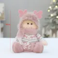 Rosa Pluesch Stoffpuppe Weihnachtsdekoration Tischdekoration mit schickem Rentiergeweih - Rosa Sitzende Puppe Jungen-Stil (XT54008 A) / 24cm
