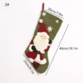 Grüner Weihnachtssocken Feiertagsgeschenkbeutel mit Weihnachtsmann-Design und Schneeflocken. - 3# Armeegrüner Weihnachtsmann Gestickter Strumpf