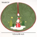 Grote kerstboomrok van 48 inch groene stof kerstboom basisafdekking decoratie - Stijl 5# (Groen Goud Patroon Kerstman) / 122cm / 48 Inch