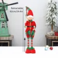 Verstellbarer Weihnachtselb Puppe mit rot-grünem Karo-Design, perfekte Feiertagsdeko. - Männlicher Stil (D409585A)