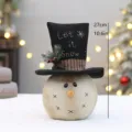 Weihnachten Vintage Sackleim bestickte Schneemann Puppe Ornament festliche Heimdekoration - YH25501A Zylinder-Stil / Höhe 27cm