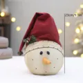 Weihnachtlicher Retro Leinen Schneemann Plüsch mit roter Mütze, schöne festliche Tischdeko. - YH25501B Spitzhut-Stil / Höhe 23cm