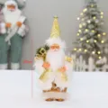 Stehende Weihnachtsmann Figur Puppe 22cm Weihnachtsdeko festliche Tischdekoration Ornament - Goldene Kleidung Rucksack Weihnachtsmann (22cm) D-663164